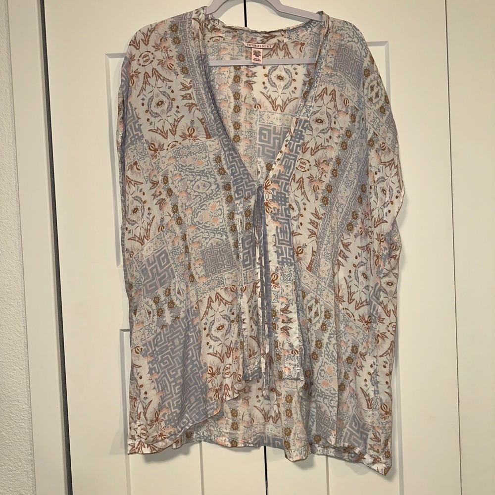 Victoria's Secret Tie-Front Kimono Caftan Swim Cover-Up — One Size Boho‎ print